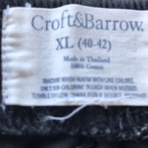 Croft & Barrow men’s black cotton sleep short - Picture 3 of 3